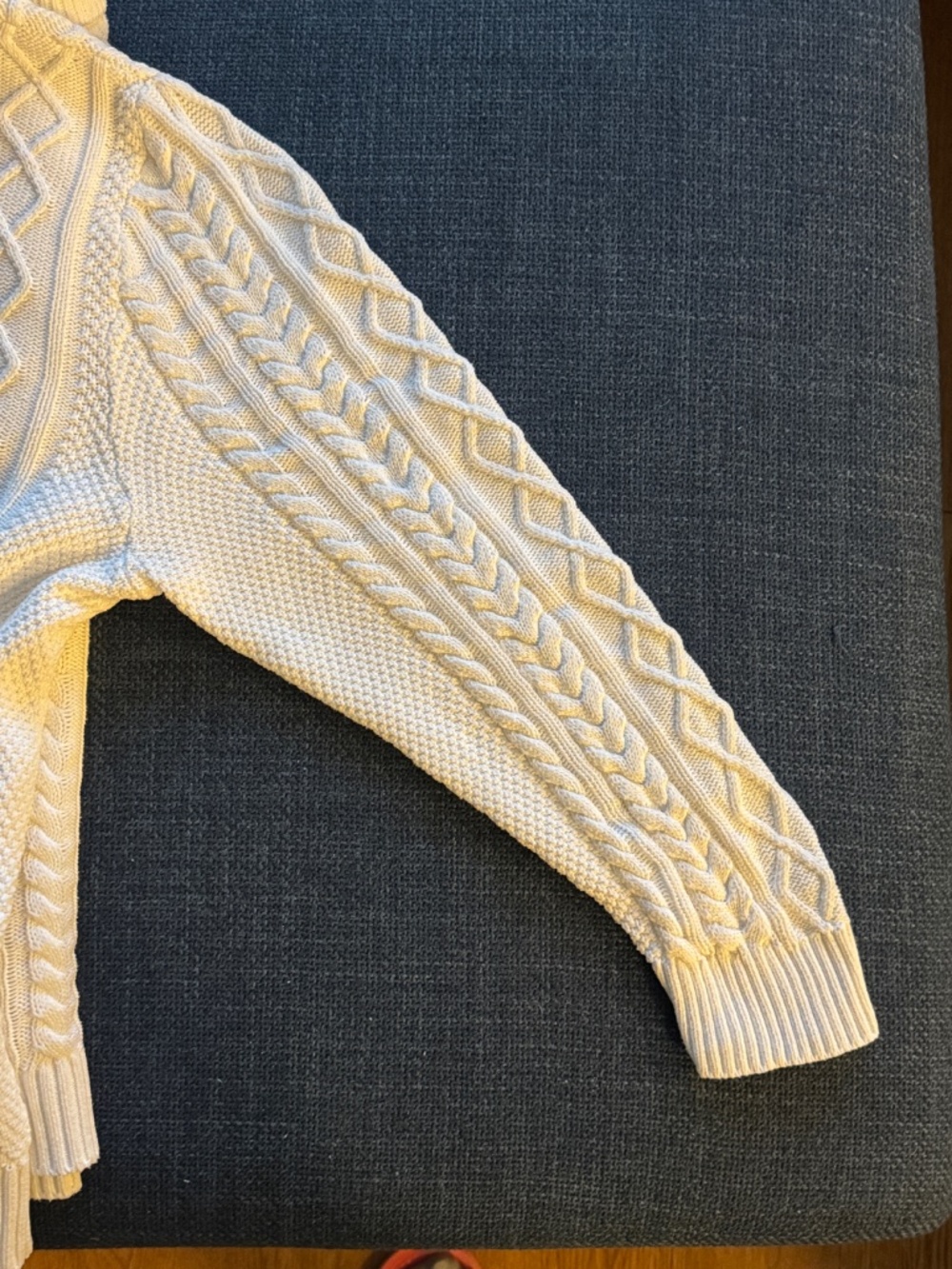 Tilley Cable Knit Sweater White Mens XL White Cotton Preppy Eclectic Grandpa - Picture 12 of 16
